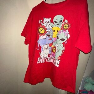 Teen hearts everything’s fine red graphic print t-shirt size XL